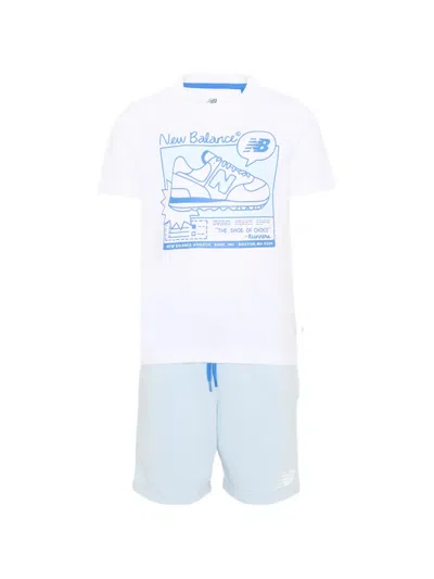 New Balance Kids' Graphic-print Tracksuit Set In White