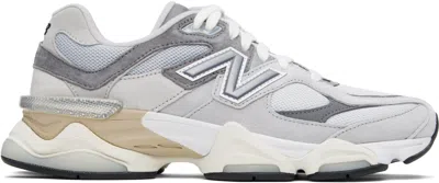 New Balance 9060 Sneakers In Mesh And Suede With Side Logo In Gray