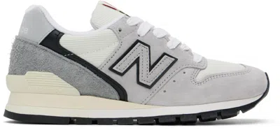 New Balance Gray & Beige Made In Usa 996 Sneakers In Grey