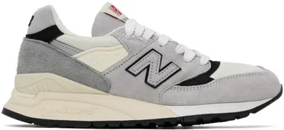 New Balance Gray & Beige Made In Usa 998 Sneakers In Grey