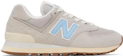 NEW BALANCE GRAY & BLUE 574 SNEAKERS