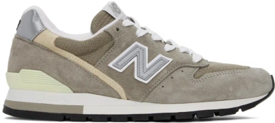 New Balance Gray & Khaki Made In Usa 996 Core Sneakers In Grey