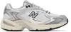 New Balance Gray & Silver Ml725v1 Sneakers In White/metallic Silve