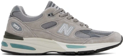 New Balance Grey Made In Uk 991v2 Trainers In Grey