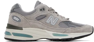 NEW BALANCE GRAY 'MADE IN UK' 991V2 SNEAKERS