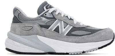 NEW BALANCE GRAY 'MADE IN USA' 990V6 SNEAKERS