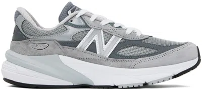 NEW BALANCE GRAY MADE IN USA 990V6 SNEAKERS