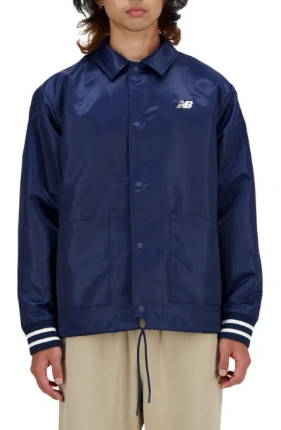 New Balance Men's Sportswear's Greatest Hits Coaches Jacket In Navy/white