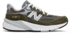 New Balance Multicolor Mesh And Suede 990v6 Sneakers In Green