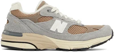 New Balance Grey & Brown 'made In Usa' 993 Sneakers In Grey Brown
