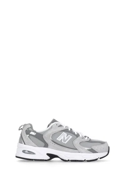 New Balance Mens Raincloud Grey White Mr530 Logo-embossed Leather And Mesh Low-top Trainers