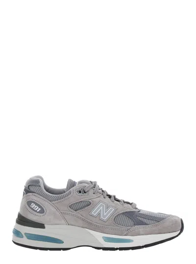 New Balance Grey Low Top Sneakers With Logo Detail In Suede And Tech Fabric Unisex In Gl2