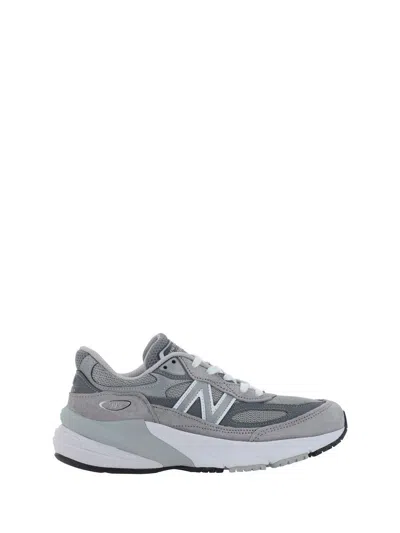 New Balance Grey Low Top Sneakers With Logo Detail In Suede And Tech Fabric Woman