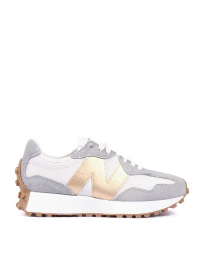 New Balance Grey Matter Gold Metallic Sneakers In White