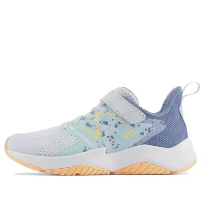 New Balance (gs)  Rave Run V2 Bungee Lace Top Strap 'ice Blue Solar Flare' In Multi