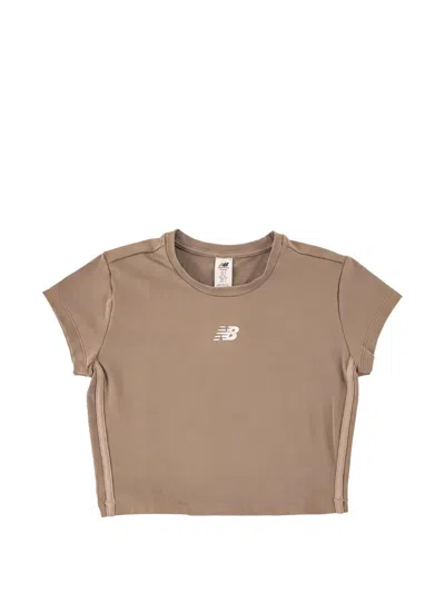 New Balance Fitted T-shirt In Brown