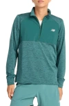 New Balance Men's Athletics Heat Grid 1/2 Zip In Green