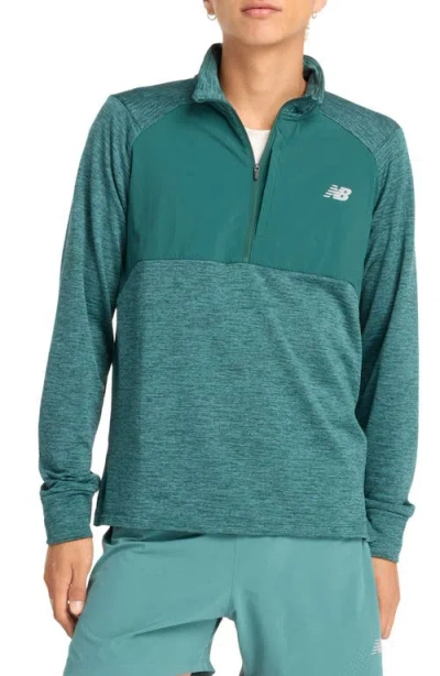 New Balance Men's Athletics Heat Grid 1/2 Zip In Green