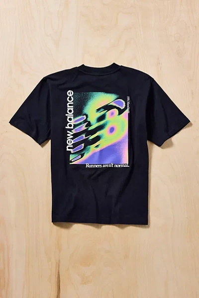 New Balance Heat Map Graphic Tee In Black, Men's At Urban Outfitters In Blue
