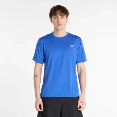 New Balance Herren Athletics T-shirt In Grau, Poly-strick, Grösse Xl In Blue