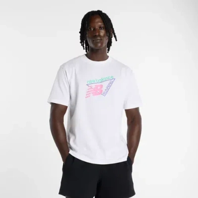 New Balance Herren Classic Tri-logo T-shirt In Weiss, Baumwolle, Grösse Xs In White
