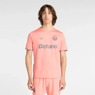New Balance Herren Fc Porto Away Short Sleeve Jersey In Schwarz, Polyester, Grösse S In Pink