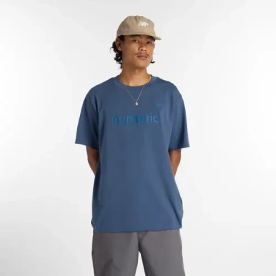New Balance Herren Numeric Cotton T-shirt In Blau, Baumwolle, Grösse Xl In Blue