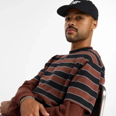 New Balance Herren Numeric Thin Stripe T-shirt In Schwarz, Baumwolljersey, Grösse Xs In Black