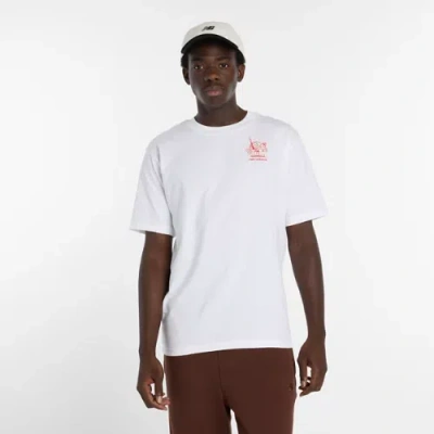 New Balance Herren Ramen T-shirt In Weiss, Baumwolle, Grösse Xl In White