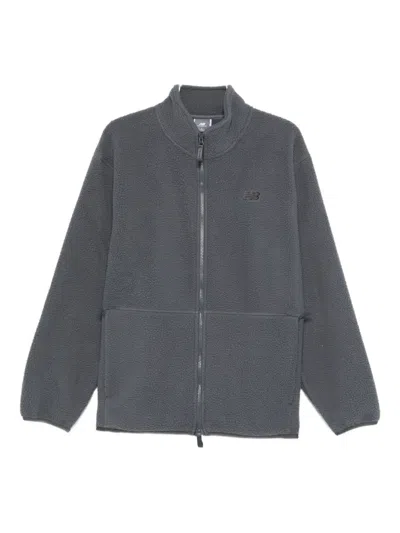 New Balance High Pile Zip-fastening Jacket In Gray
