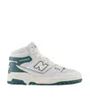 New Balance Padded Collar Leather Sneakers In White