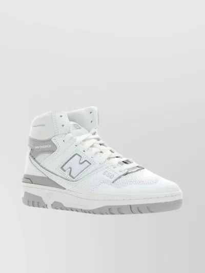 New Balance High-top Sneakers With Contrast Sole And Perforated Detailing In White