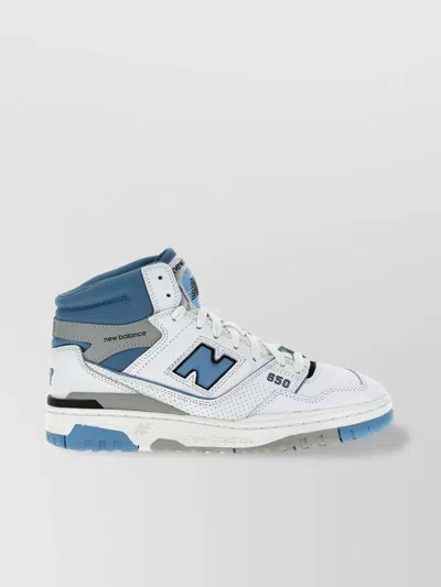 New Balance High-top Sneakers With Perforated Detailing And Rubber Sole In White