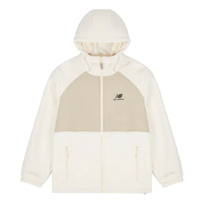 New Balance Hooded Casual Jacket Couple Style White In Neutral