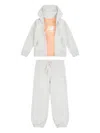 New Balance Girls T-shirt And Tracksuit Set In Gray
