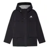 New Balance Hooded Mid Down Jacket 'black' In Blue