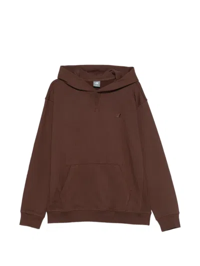 New Balance Hooded Pocket Sweatshirt In Brown