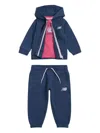 New Balance Girls T-shirt And Tracksuit Set In Blue