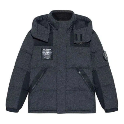 New Balance Hooded Warm Jacket 'grey Black' In Gray