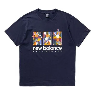 New Balance Hoops Classic Court Short Sleeve T-shirt 'eclipse' In Blue