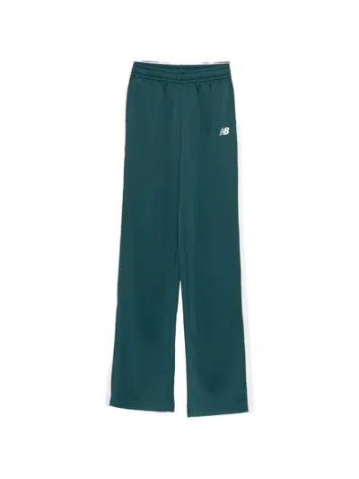 New Balance Interlock Side-stripe Track Pants In Green