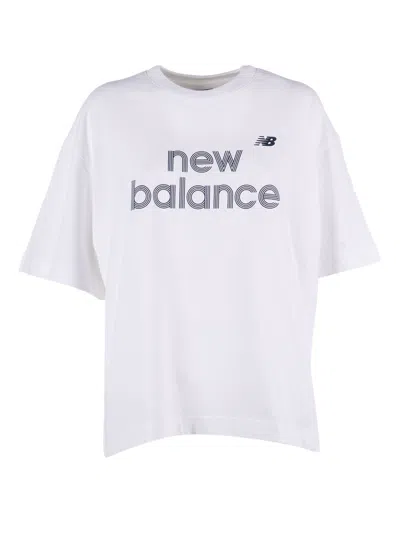 New Balance Jersey Graphic T Shirt White In Gray