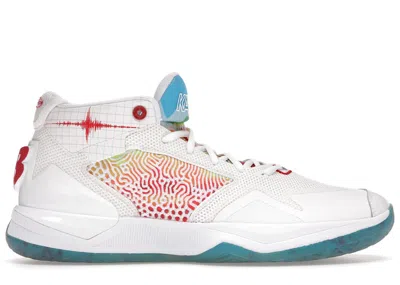 Pre-owned New Balance Kawhi Seismic Moment Sneakers In Munsell White/team Red