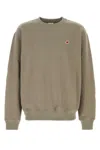 New Balance Cotton Sweatshirt With Ribbed Cuffs And Hem In Brown