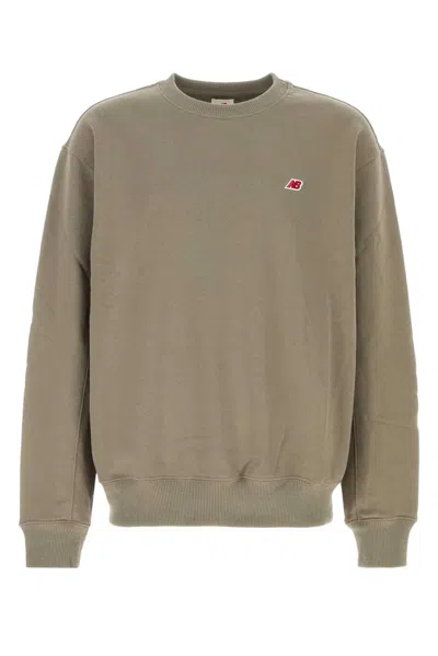 New Balance Khaki Cotton Sweatshirt In Green