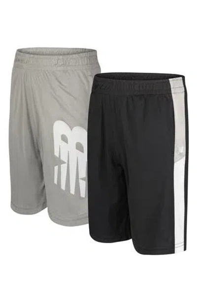 New Balance Kids' 2-pack Assorted Shorts In Black/grey Heather