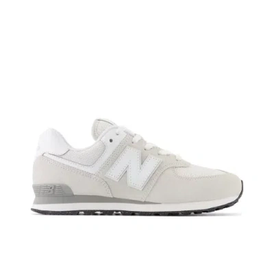 NEW BALANCE KINDER 574 LACE IN GRAU/WEISS, LEDER, GRÖSSE 35.5