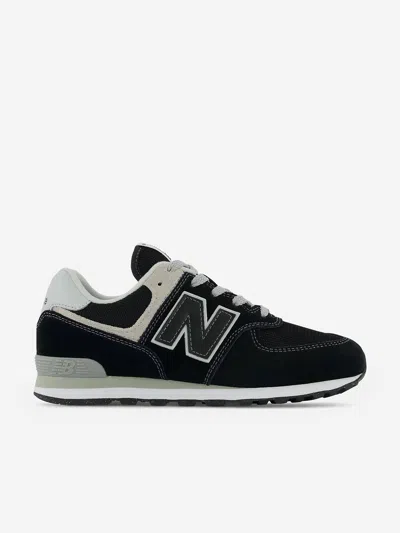 New Balance Kids 574 Lace Up Logo Trainers In Black