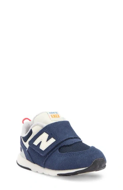 New Balance Kids' 574 New B Sneaker In Nb Navy/blast Red