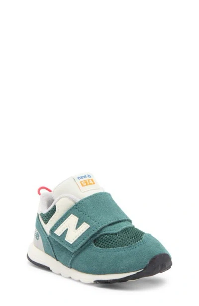 New Balance Kids' 574 New B Sneaker In New Spruce/blast Red